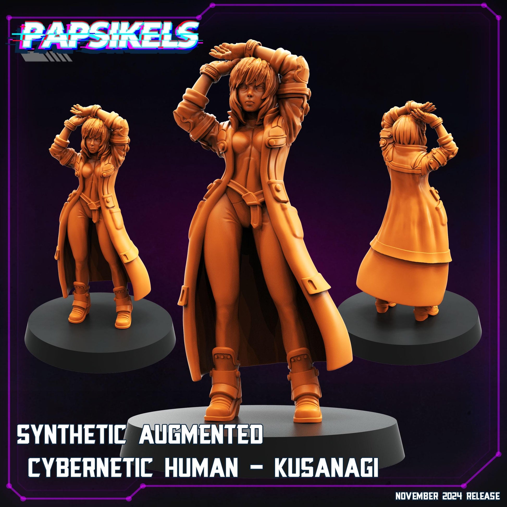 Synthetic Cybernetic Human - Resin Miniature - Tabletop miniature - Fantasy Miniature - 32mm - D&D - Sci-fi Miniature - Papsikel