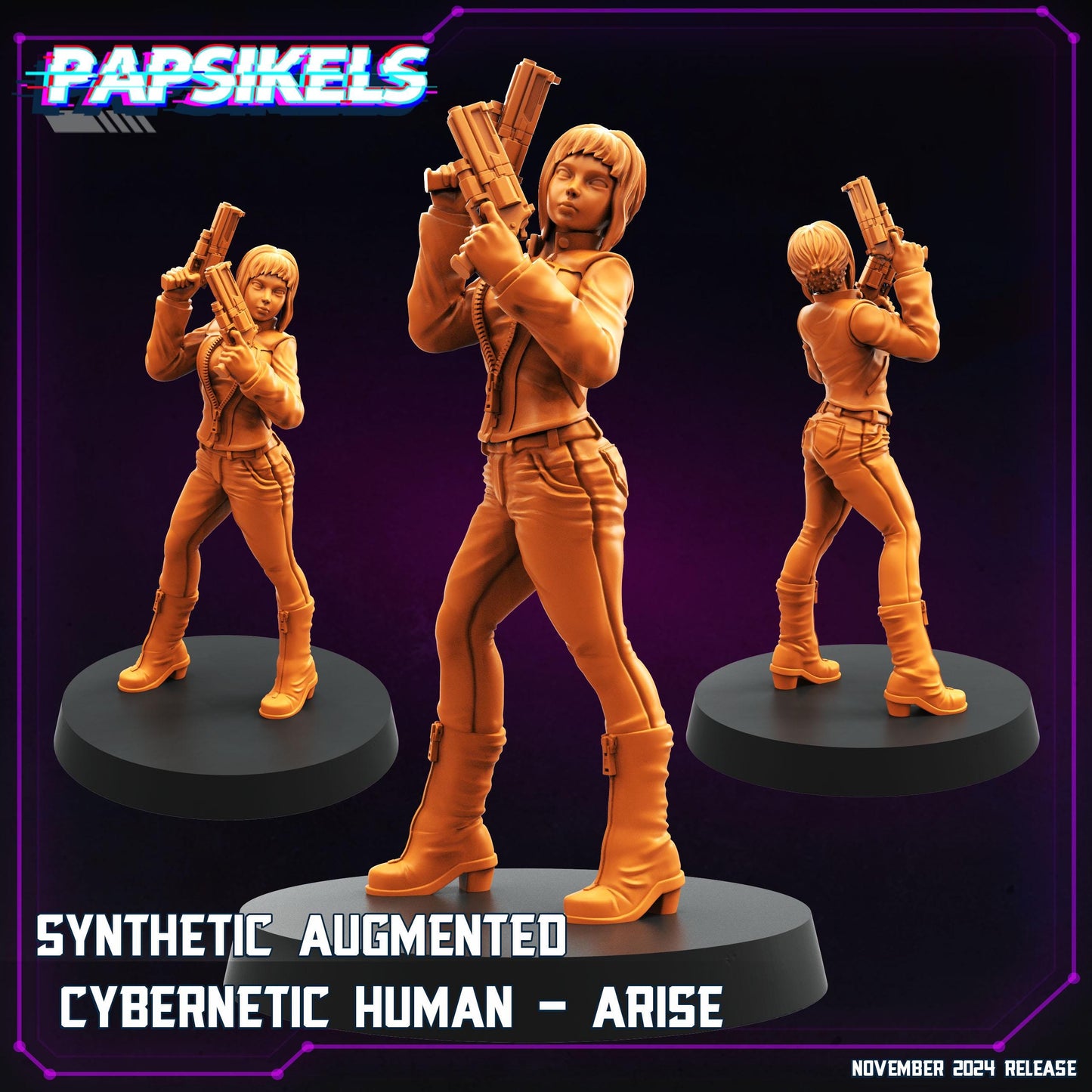 Synthetic Cybernetic Human - Resin Miniature - Tabletop miniature - Fantasy Miniature - 32mm - D&D - Sci-fi Miniature - Papsikel