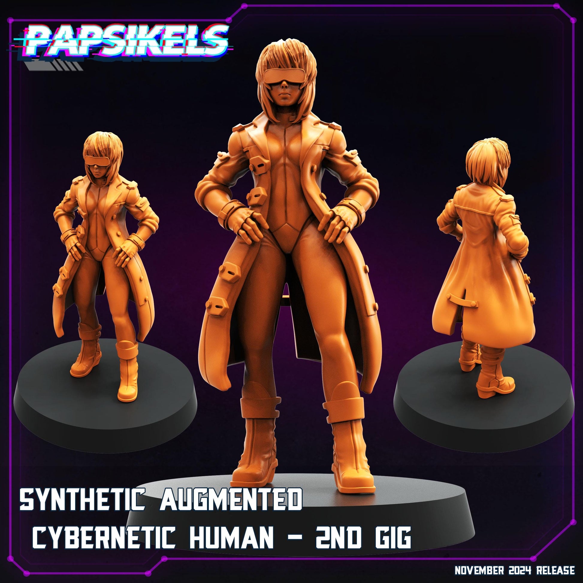 Synthetic Cybernetic Human - Resin Miniature - Tabletop miniature - Fantasy Miniature - 32mm - D&D - Sci-fi Miniature - Papsikel