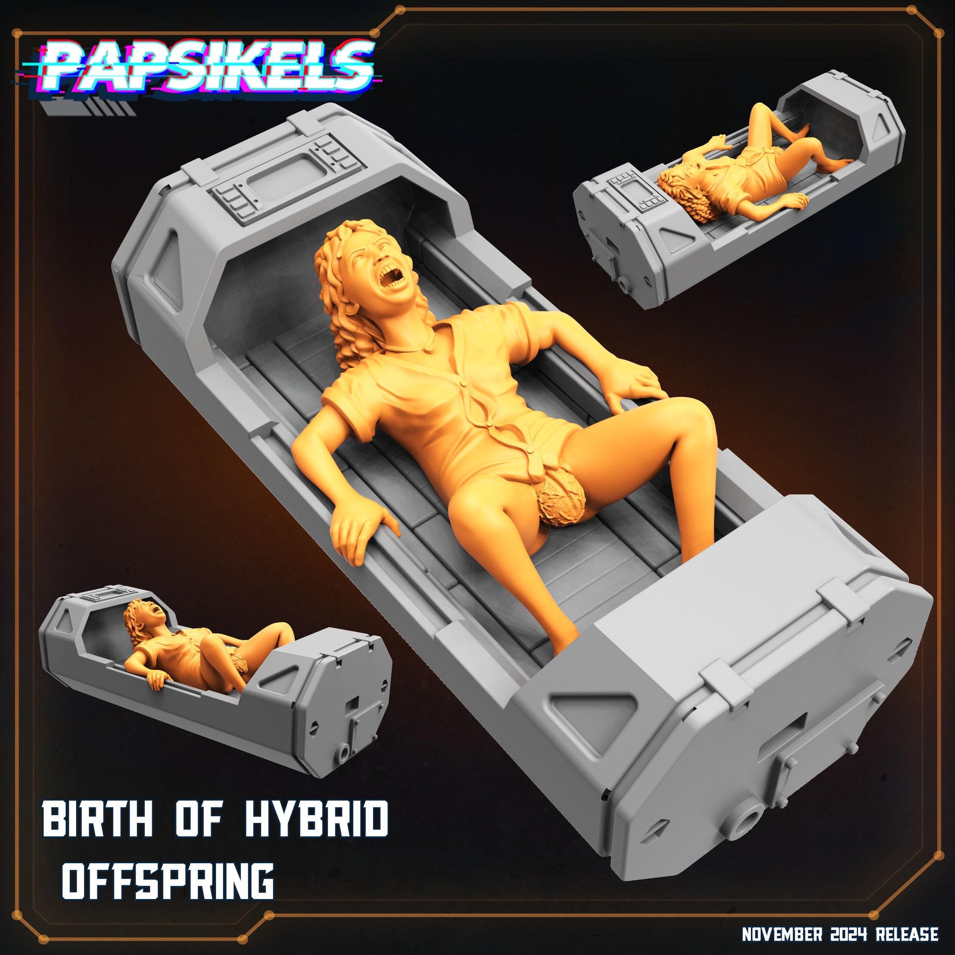 Birth of Hybrid Offspring - Resin Miniature - Tabletop miniature - Fantasy Miniature - 32mm - D&D - Sci-fi Miniature - Papsikel