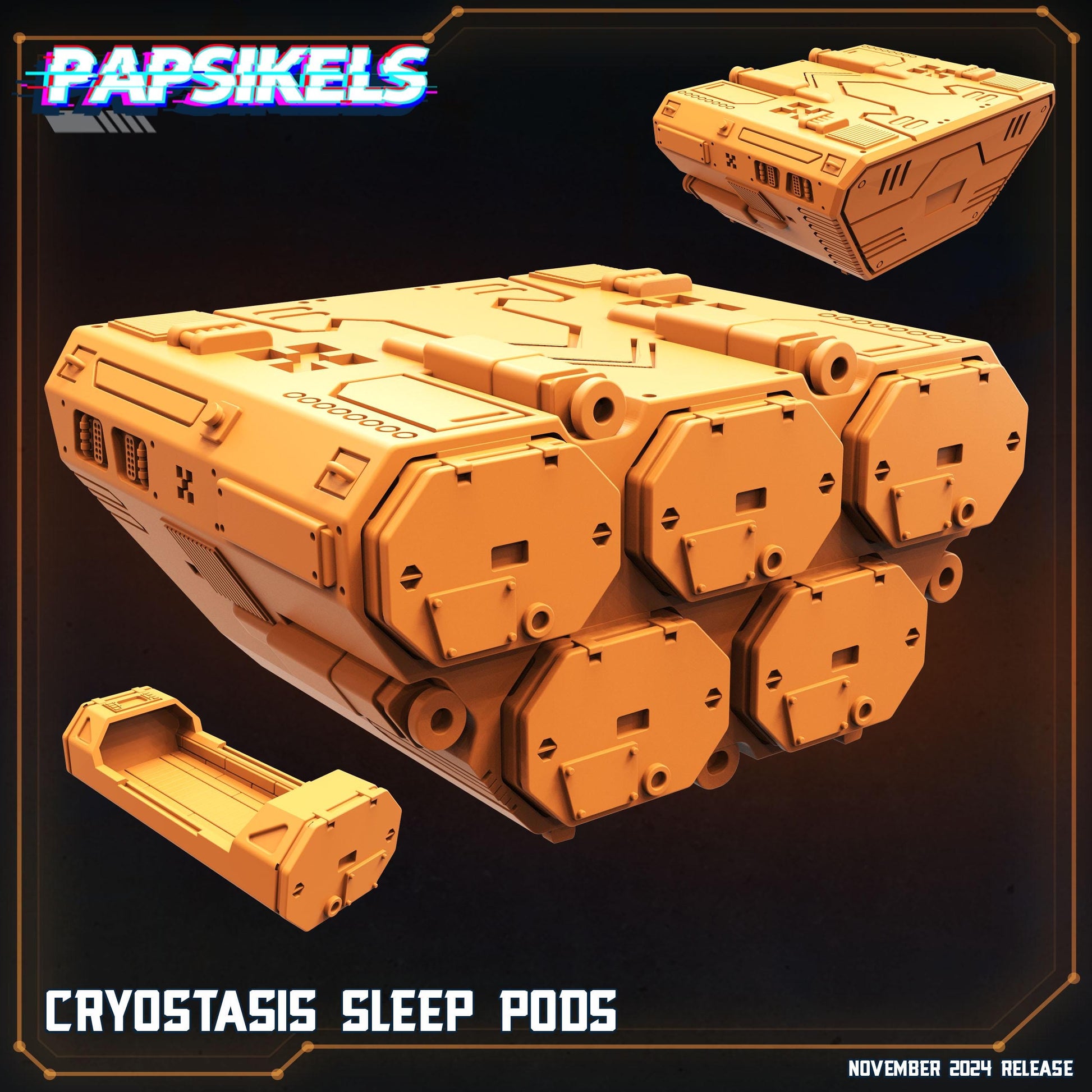 Sleeping Pods - Resin Miniature - Tabletop miniature - Fantasy Miniature - 32mm - D&D - Sci-fi Miniature - Papsikel