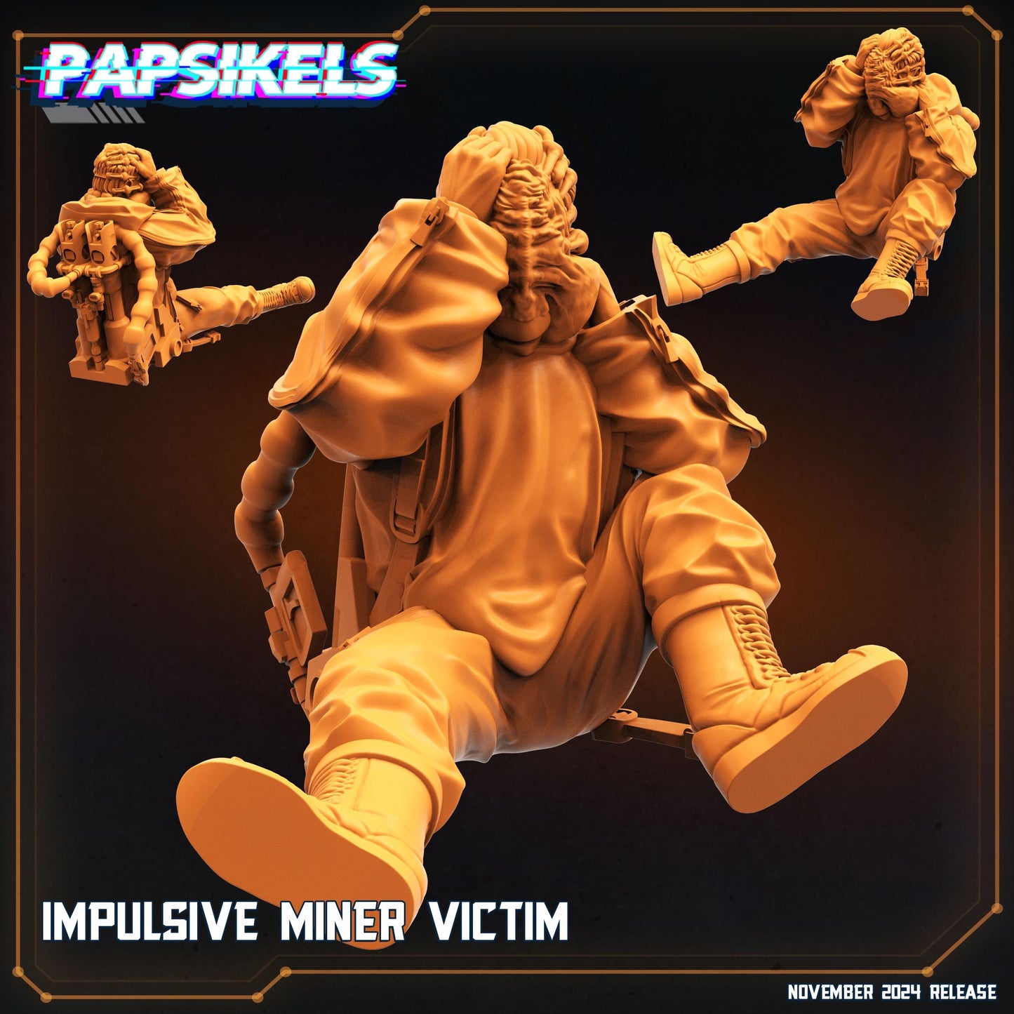 Impulsive Miner Victim - Resin Miniature - Tabletop miniature - Fantasy Miniature - 32mm - D&D - Sci-fi Miniature - Papsikel