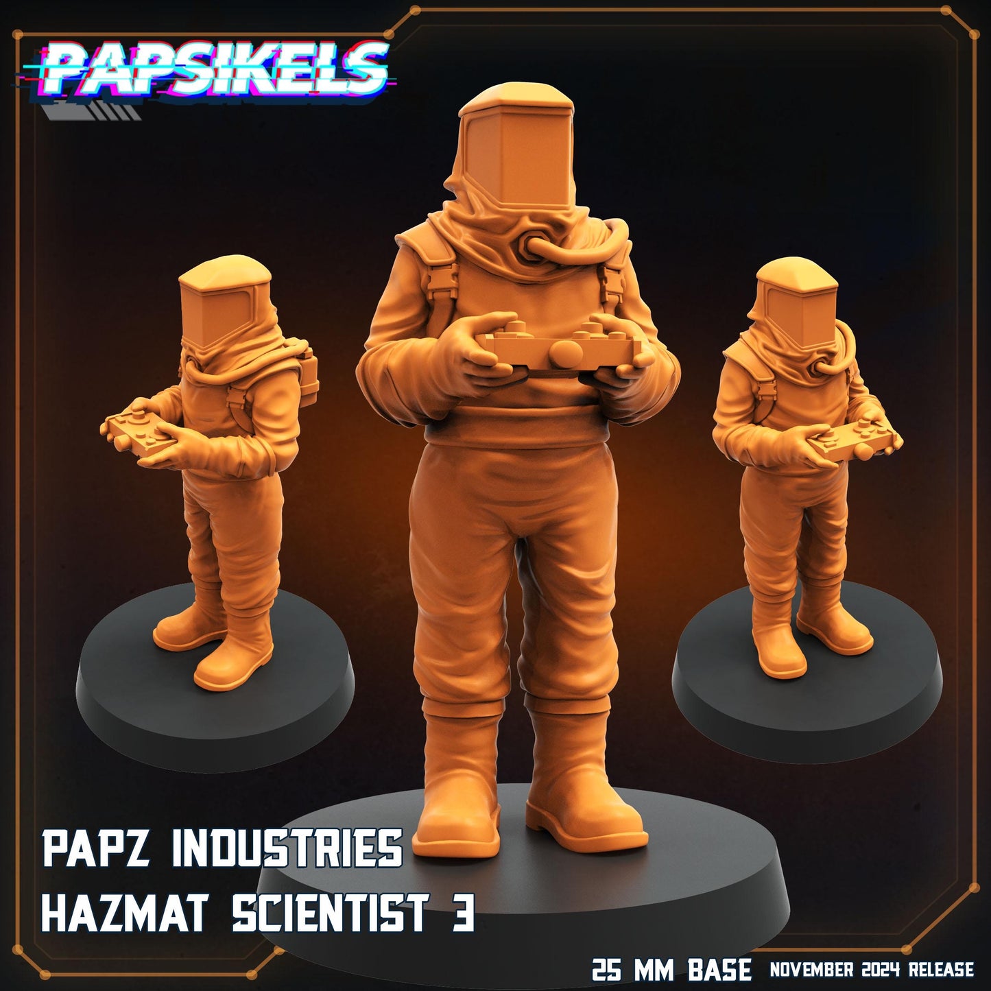 Hazmat Scientists  -  Resin Miniature - Tabletop  miniature - Fantasy Miniature - 32mm - D&D -  Sci-fi Miniature - Papsikel