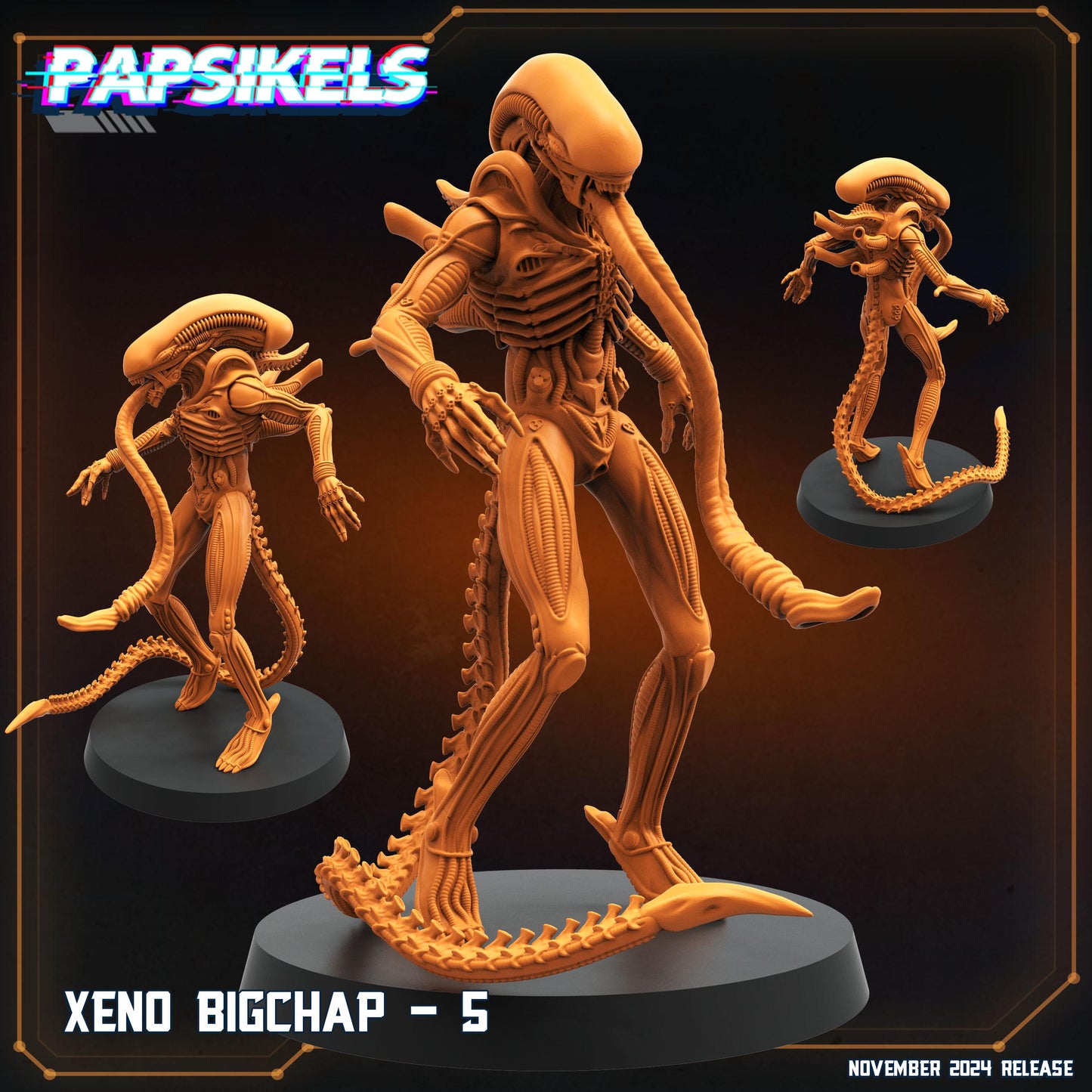 Xeno Bigchap  -  Resin Miniature - Tabletop  miniature - Fantasy Miniature - 32mm - D&D -  Sci-fi Miniature - Papsikel