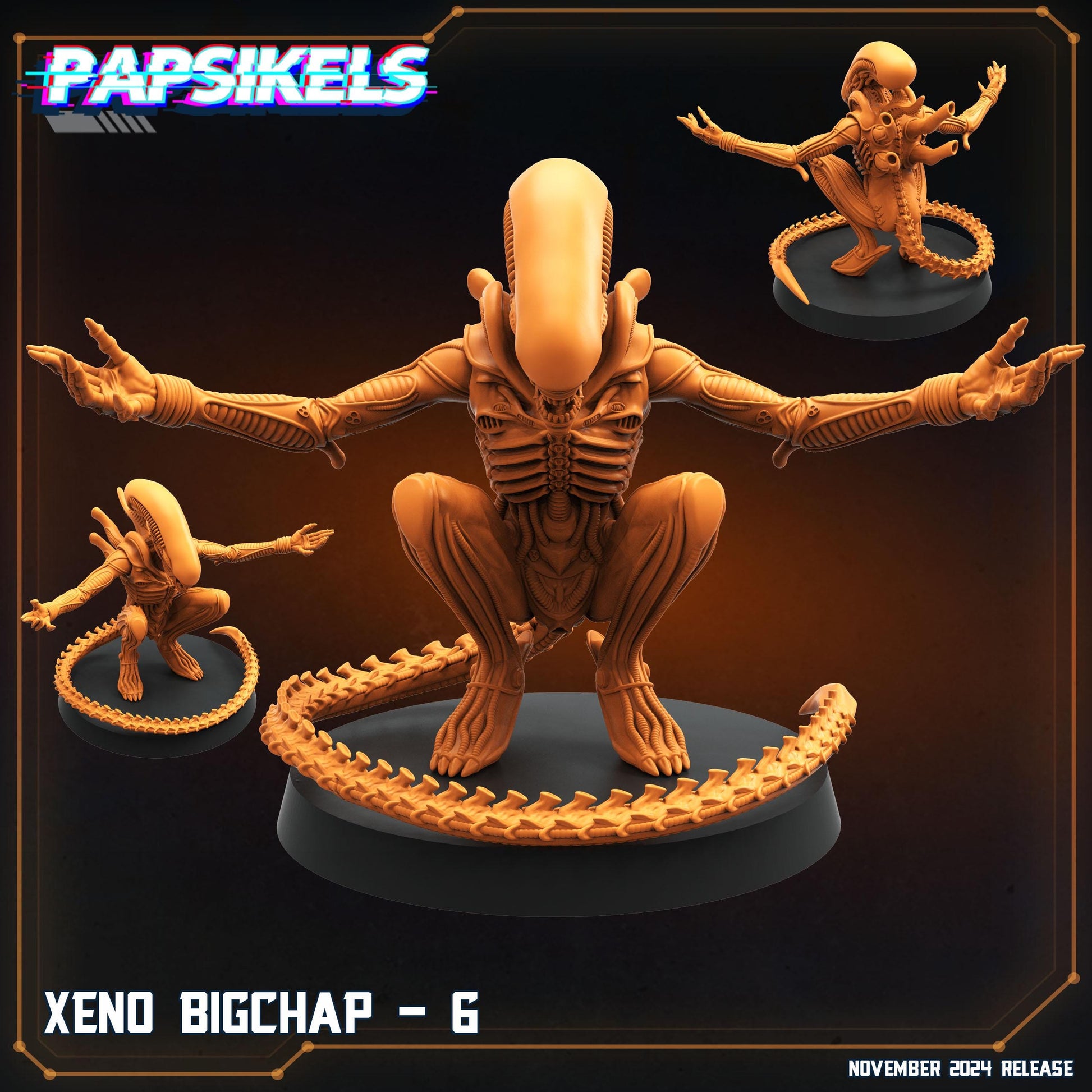 Xeno Bigchap - Resin Miniature - Tabletop miniature - Fantasy Miniature - 32mm - D&D - Sci-fi Miniature - Papsikel