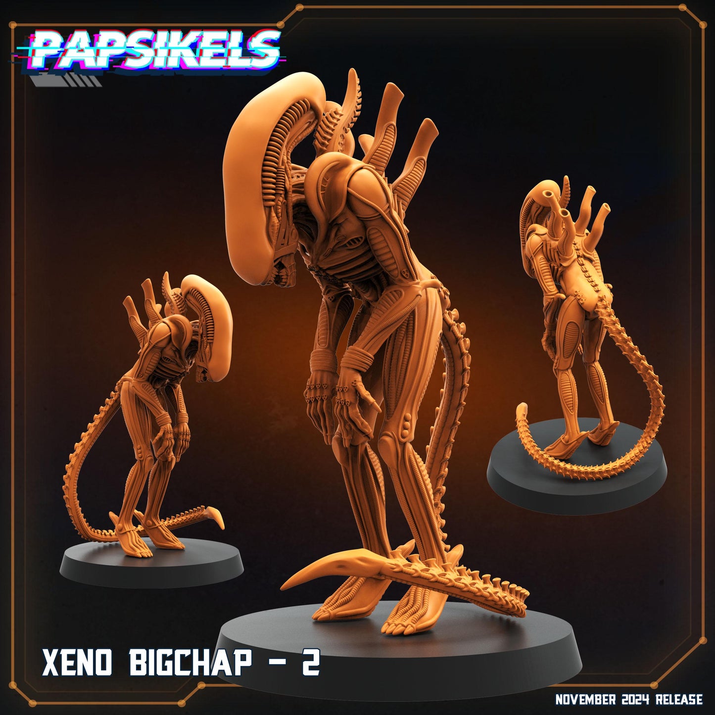 Xeno Bigchap  -  Resin Miniature - Tabletop  miniature - Fantasy Miniature - 32mm - D&D -  Sci-fi Miniature - Papsikel