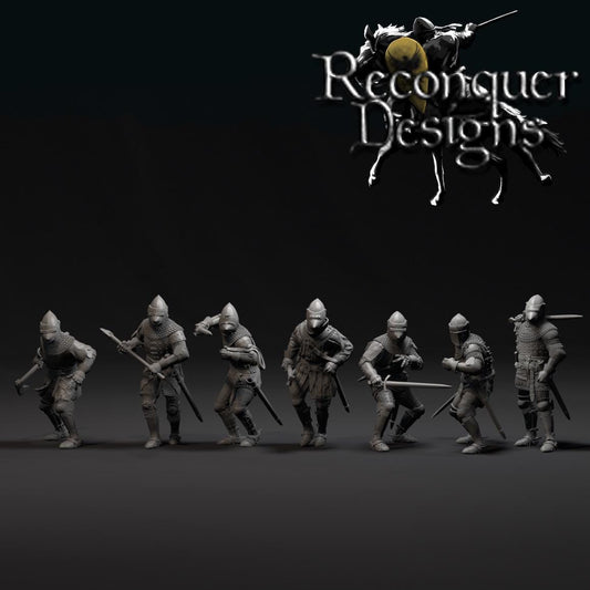 Man at arms Dismounted - Resin Miniature - Tabletop miniature - Medieval Miniature