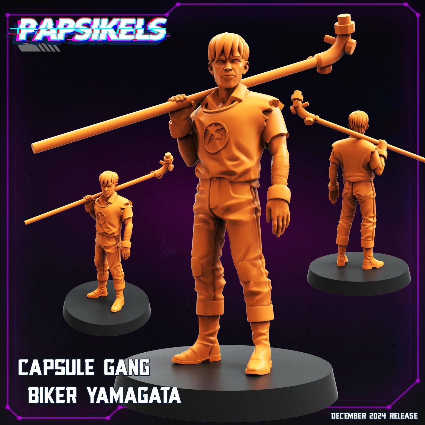 Gang Bikers -  Resin Miniature - Tabletop  miniature - Fantasy Miniature - 32mm - D&D -  Sci-fi Miniature- Papsikel