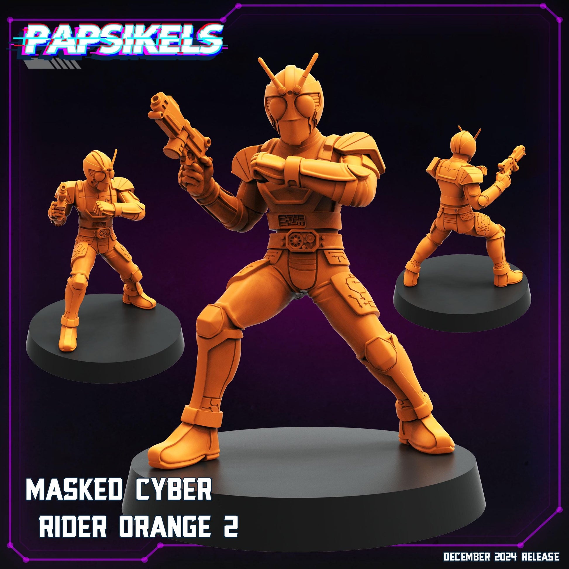 Masked Cyber riders - Resin Miniature - Tabletop miniature - Fantasy Miniature - 32mm - D&D - Sci-fi Miniature- Papsikel
