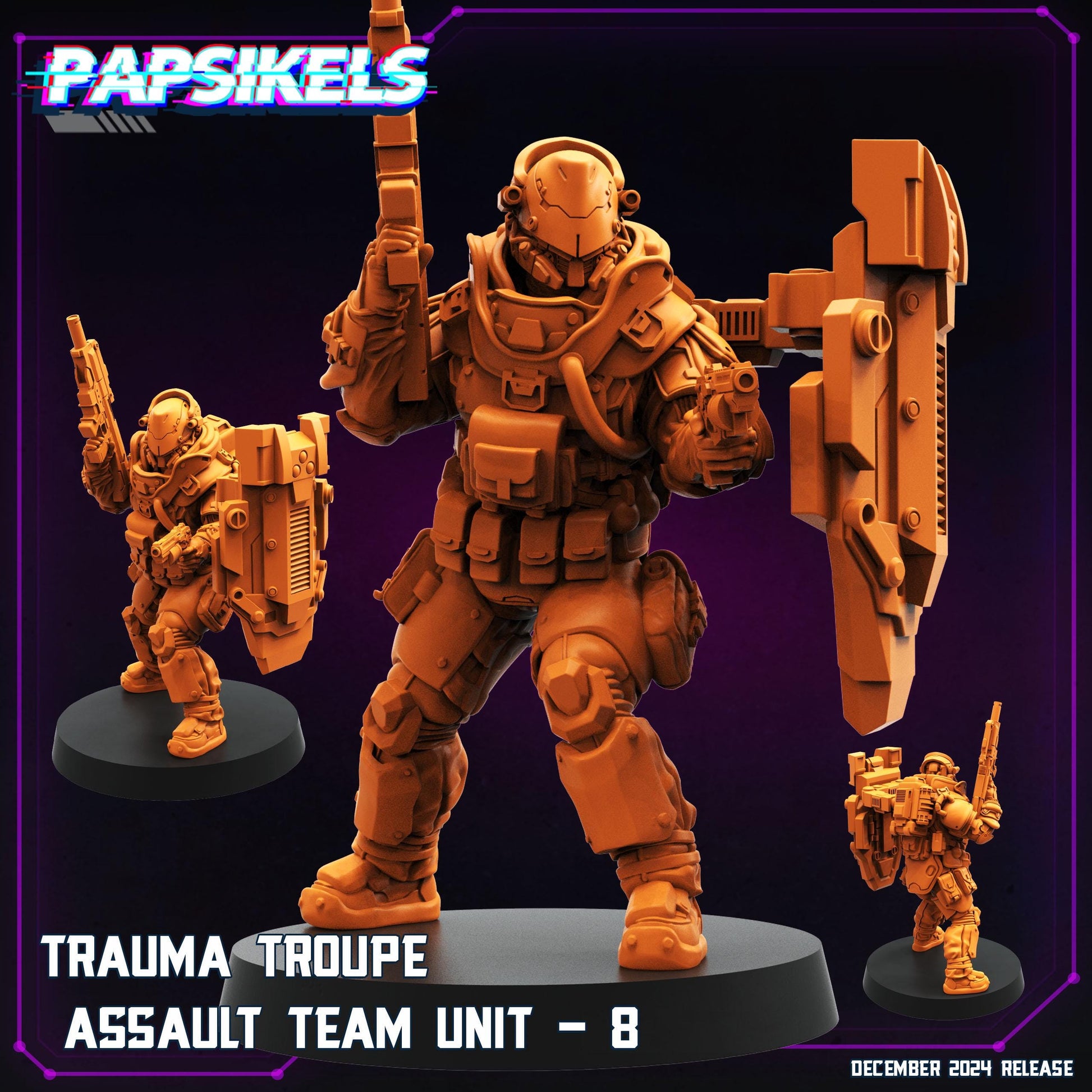 Trauma Troupe Assault Team - Resin Miniature - Tabletop miniature - Fantasy Miniature - 32mm - D&D - Sci-fi Miniature- Papsikel