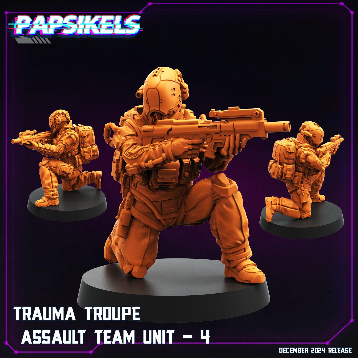Trauma Troupe Assault Team - Resin Miniature - Tabletop miniature - Fantasy Miniature - 32mm - D&D - Sci-fi Miniature- Papsikel
