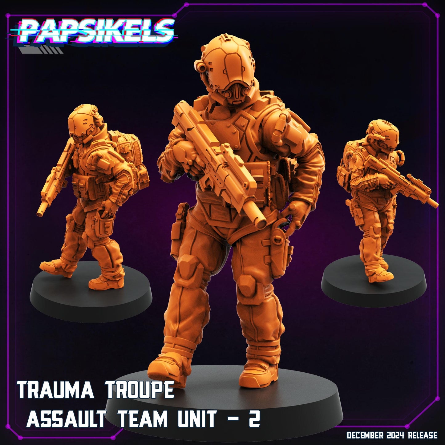 Trauma Troupe Assault Team -  Resin Miniature - Tabletop  miniature - Fantasy Miniature - 32mm - D&D -  Sci-fi Miniature- Papsikel