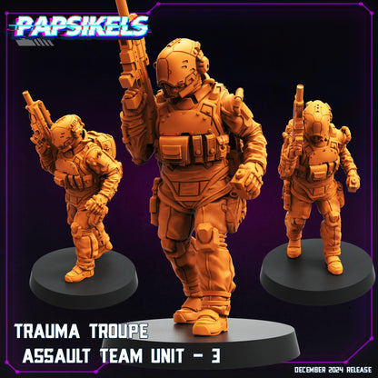 Trauma Troupe Assault Team - Resin Miniature - Tabletop miniature - Fantasy Miniature - 32mm - D&D - Sci-fi Miniature- Papsikel