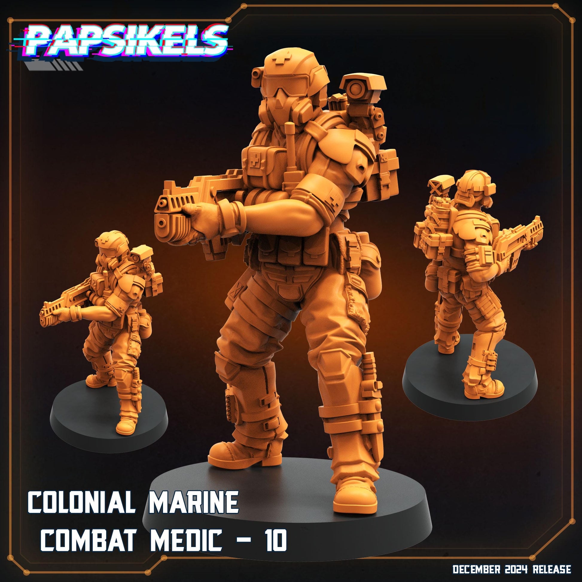 Colonial Marine Medic Team- Resin Miniature - Tabletop miniature - Fantasy Miniature - 32mm - D&D - Sci-fi Miniature- Papsikel
