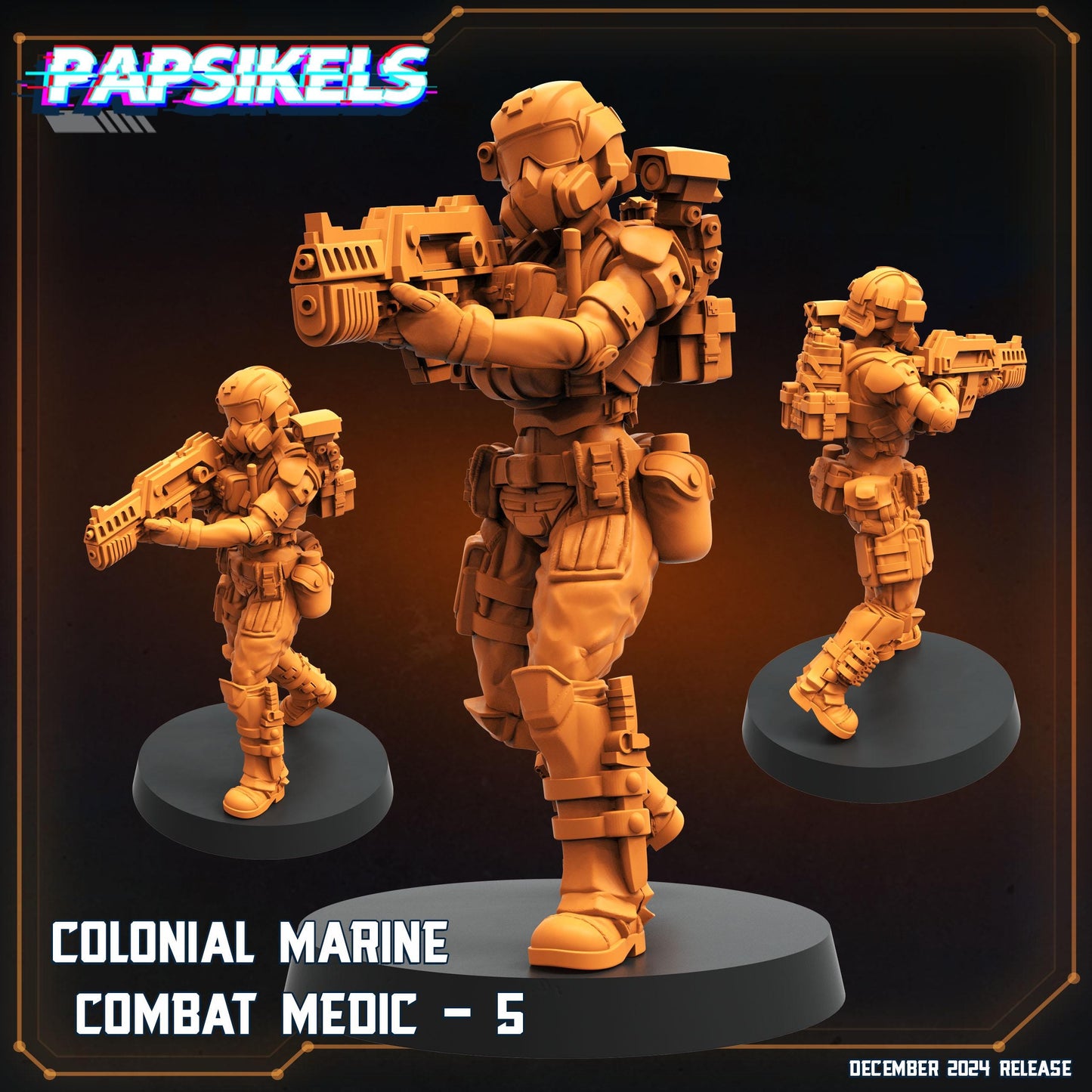 Colonial Marine Medic Team- Resin Miniature - Tabletop miniature - Fantasy Miniature - 32mm - D&D - Sci-fi Miniature- Papsikel