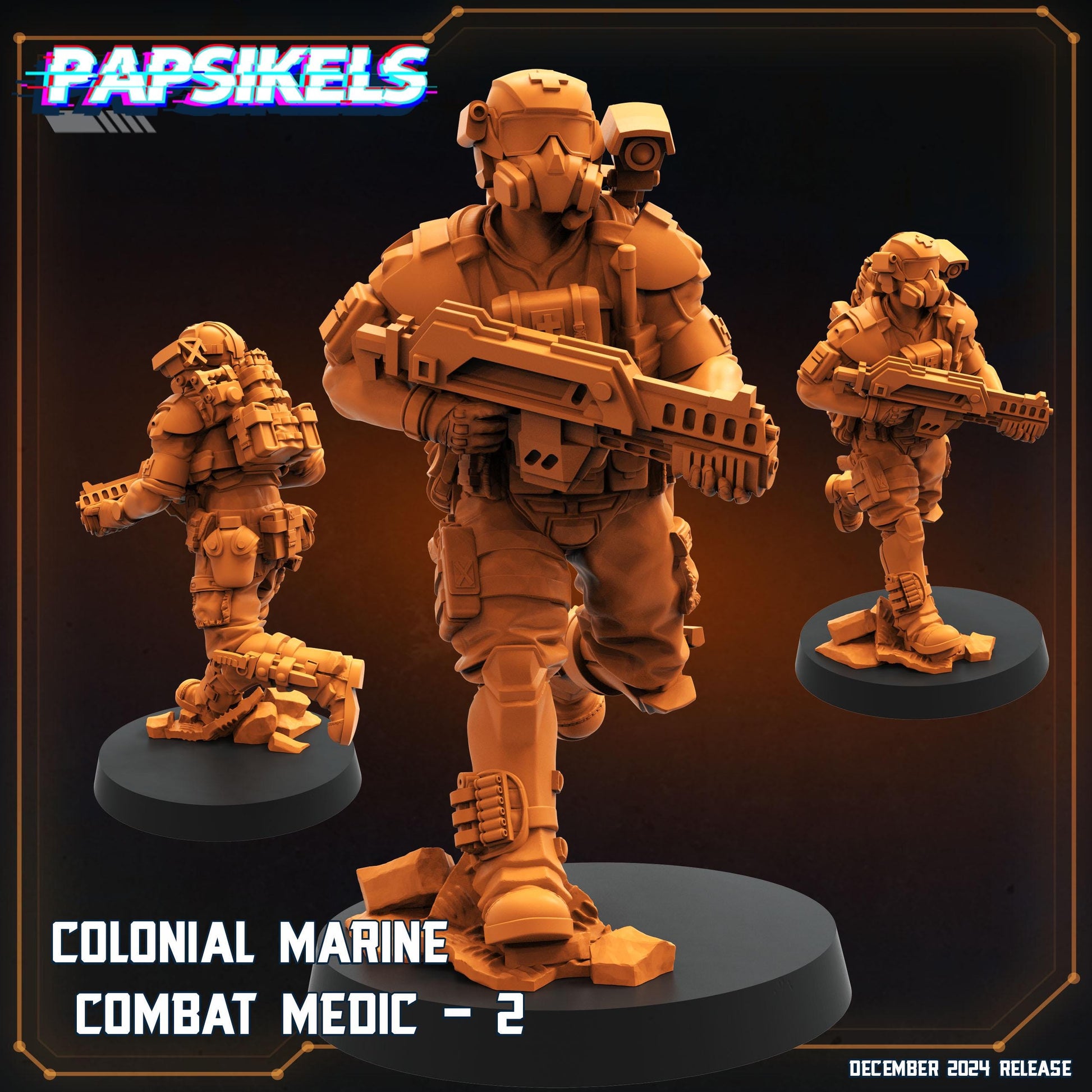Colonial Marine Medic Team- Resin Miniature - Tabletop miniature - Fantasy Miniature - 32mm - D&D - Sci-fi Miniature- Papsikel