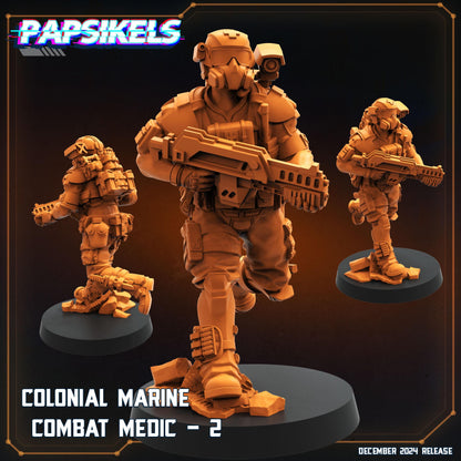 Colonial Marine Medic Team- Resin Miniature - Tabletop miniature - Fantasy Miniature - 32mm - D&D - Sci-fi Miniature- Papsikel