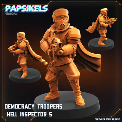 Democracy Trooper hell inspectors -  Resin Miniature - Tabletop  miniature - Fantasy Miniature - 32mm - D&D -  Sci-fi Miniature- Papsikel
