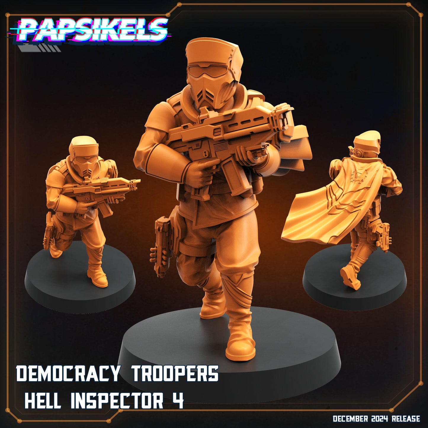Democracy Trooper hell inspectors -  Resin Miniature - Tabletop  miniature - Fantasy Miniature - 32mm - D&D -  Sci-fi Miniature- Papsikel