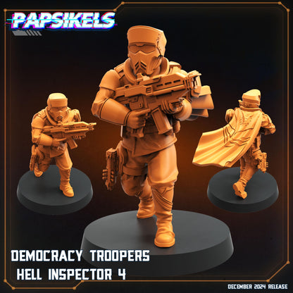Democracy Trooper hell inspectors -  Resin Miniature - Tabletop  miniature - Fantasy Miniature - 32mm - D&D -  Sci-fi Miniature- Papsikel
