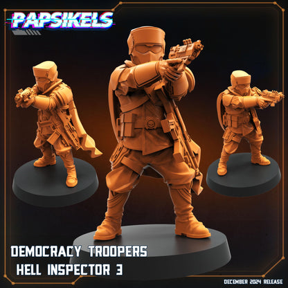 Democracy Trooper hell inspectors -  Resin Miniature - Tabletop  miniature - Fantasy Miniature - 32mm - D&D -  Sci-fi Miniature- Papsikel