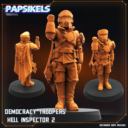Democracy Trooper hell inspectors -  Resin Miniature - Tabletop  miniature - Fantasy Miniature - 32mm - D&D -  Sci-fi Miniature- Papsikel