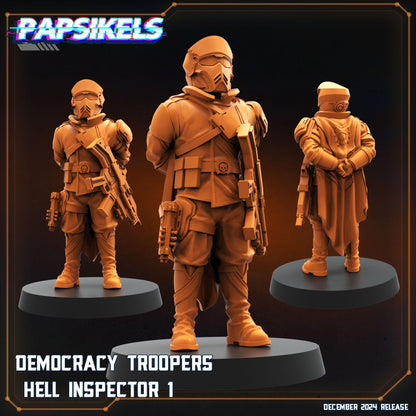 Democracy Trooper hell inspectors -  Resin Miniature - Tabletop  miniature - Fantasy Miniature - 32mm - D&D -  Sci-fi Miniature- Papsikel