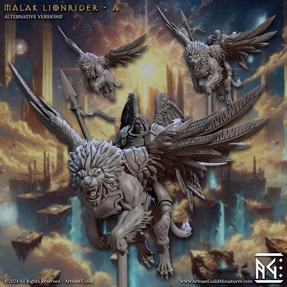 LionRiders - 3D Printed Miniature - Fantasy Miniature -Tabletop Miniature - Tabletop Miniature - D&D - Artisan Guild DnD