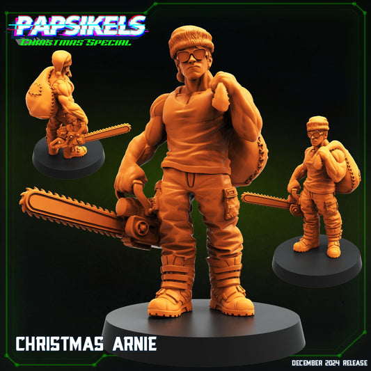 Christmas Arnie - Resin Miniature - Tabletop miniature - Fantasy Miniature - 32mm - D&D - Sci-fi Miniature - Papsikel