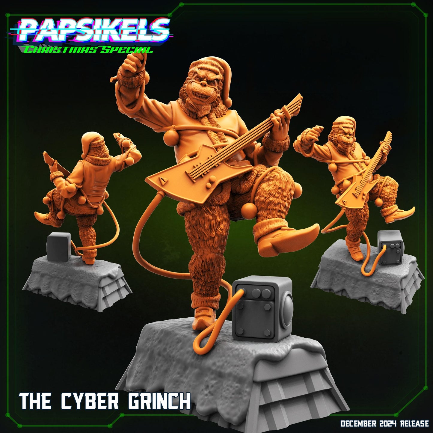 Cyber Grinch - Resin Miniature - Tabletop miniature - Fantasy Miniature - 32mm - D&D - Sci-fi Miniature - Papsikel
