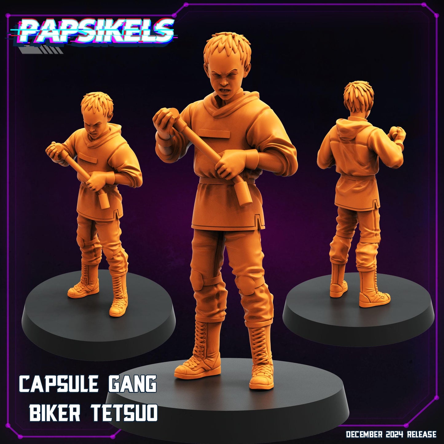 Gang Bikers - Resin Miniature - Tabletop miniature - Fantasy Miniature - 32mm - D&D - Sci-fi Miniature- Papsikel