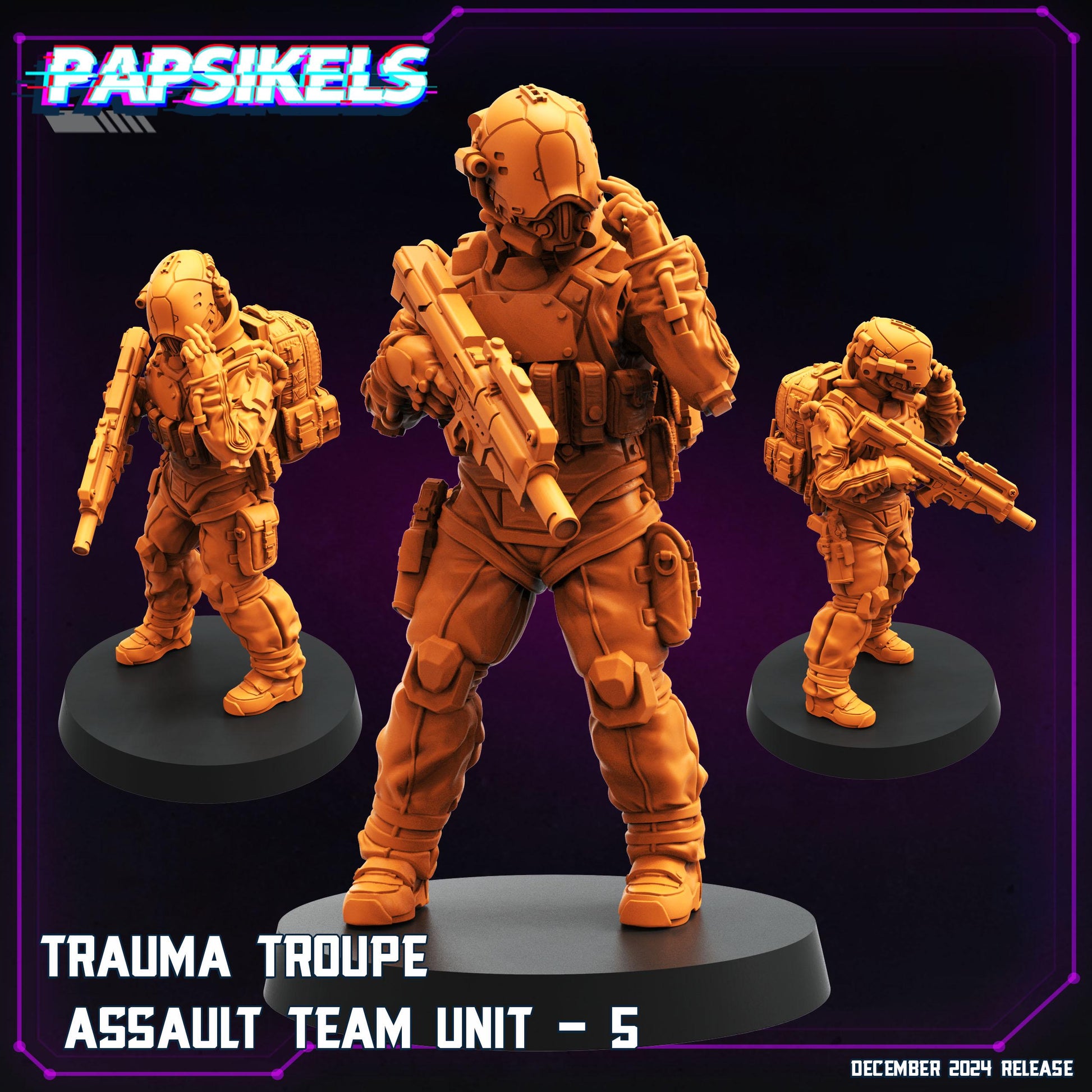 Trauma Troupe Assault Team - Resin Miniature - Tabletop miniature - Fantasy Miniature - 32mm - D&D - Sci-fi Miniature- Papsikel