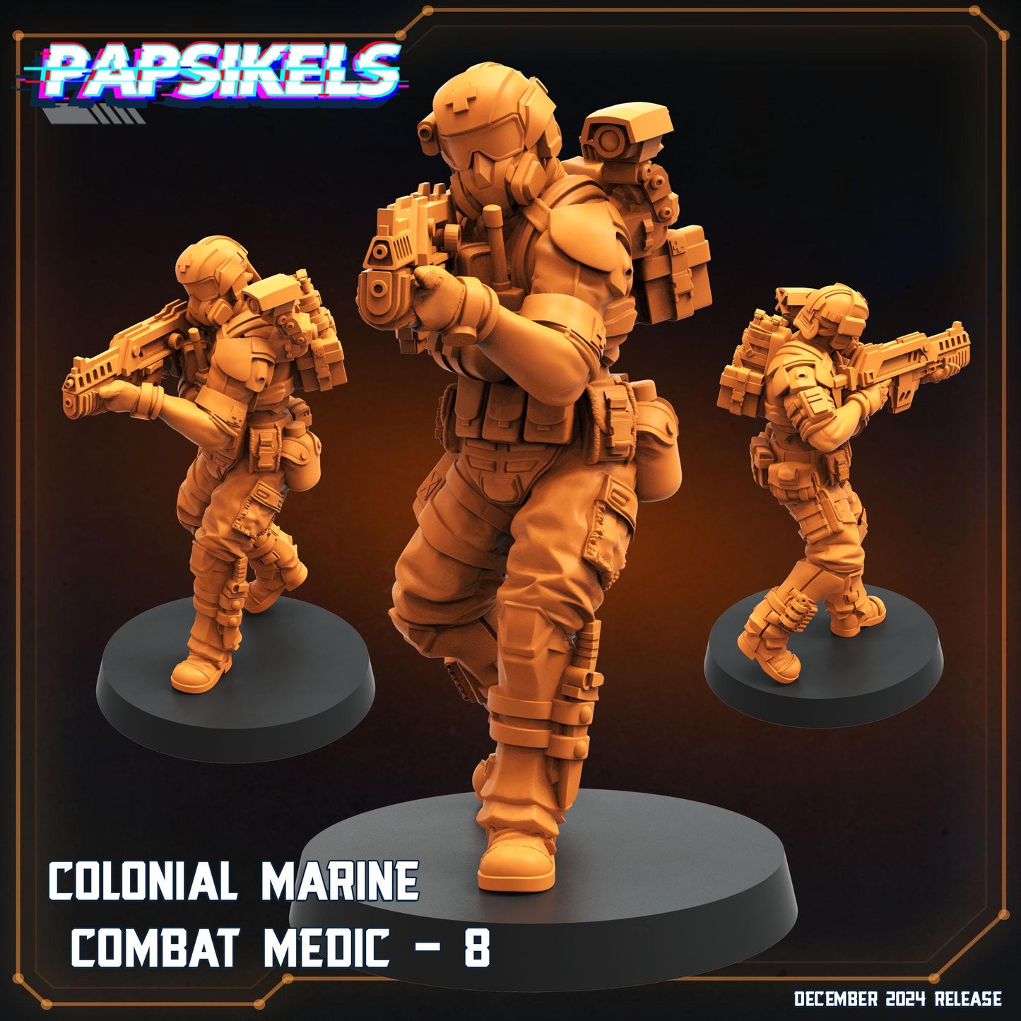 Colonial Marine Medic Team- Resin Miniature - Tabletop miniature - Fantasy Miniature - 32mm - D&D - Sci-fi Miniature- Papsikel