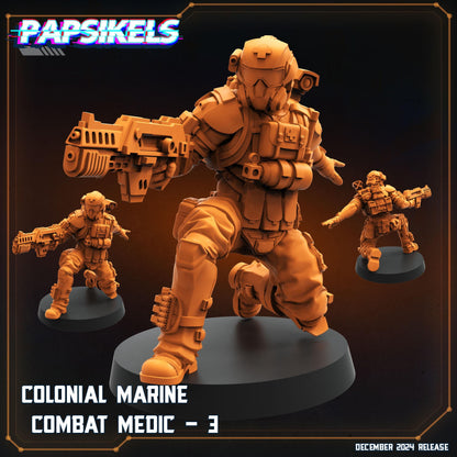 Colonial Marine Medic Team- Resin Miniature - Tabletop miniature - Fantasy Miniature - 32mm - D&D - Sci-fi Miniature- Papsikel