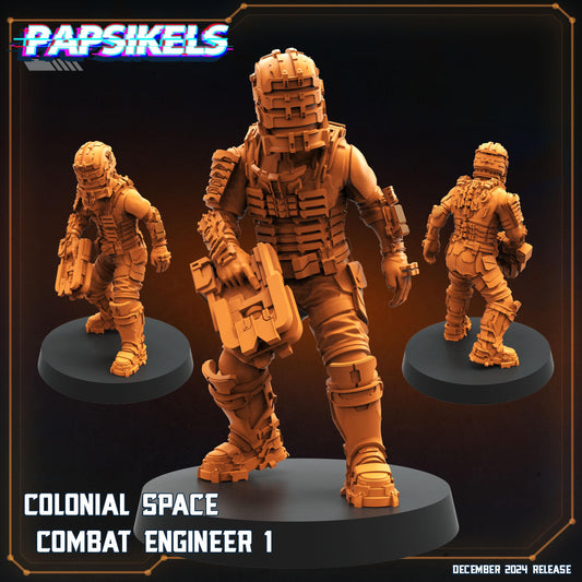 Colonial Space Combat Engineer - Resin Miniature - Tabletop miniature - Fantasy Miniature - 32mm - D&D - Sci-fi Miniature- Papsikel