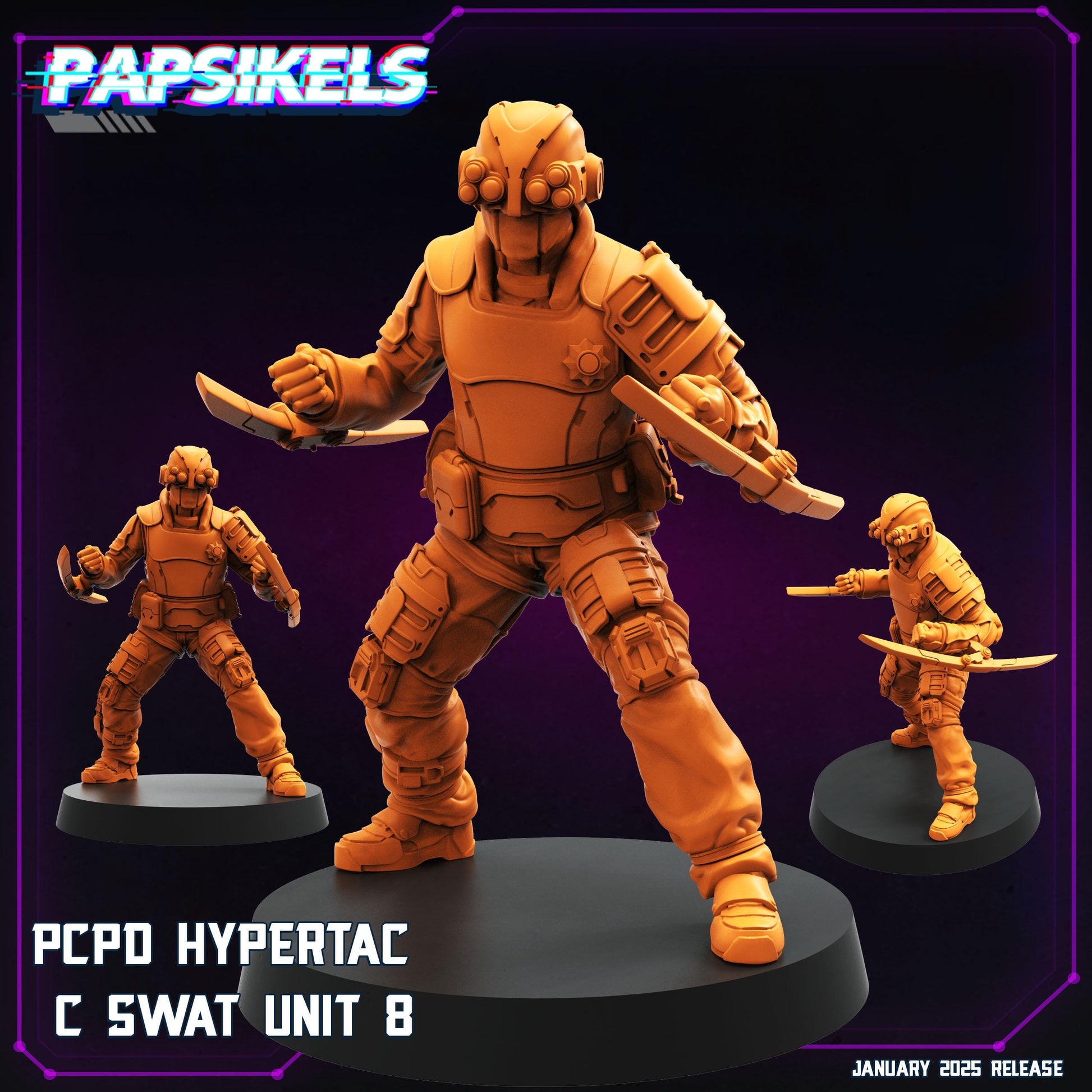 PCPD Hypertac - 3D Printed Miniature - Sci-fi Miniature - Tabletop Miniature - D&D - Papsikel