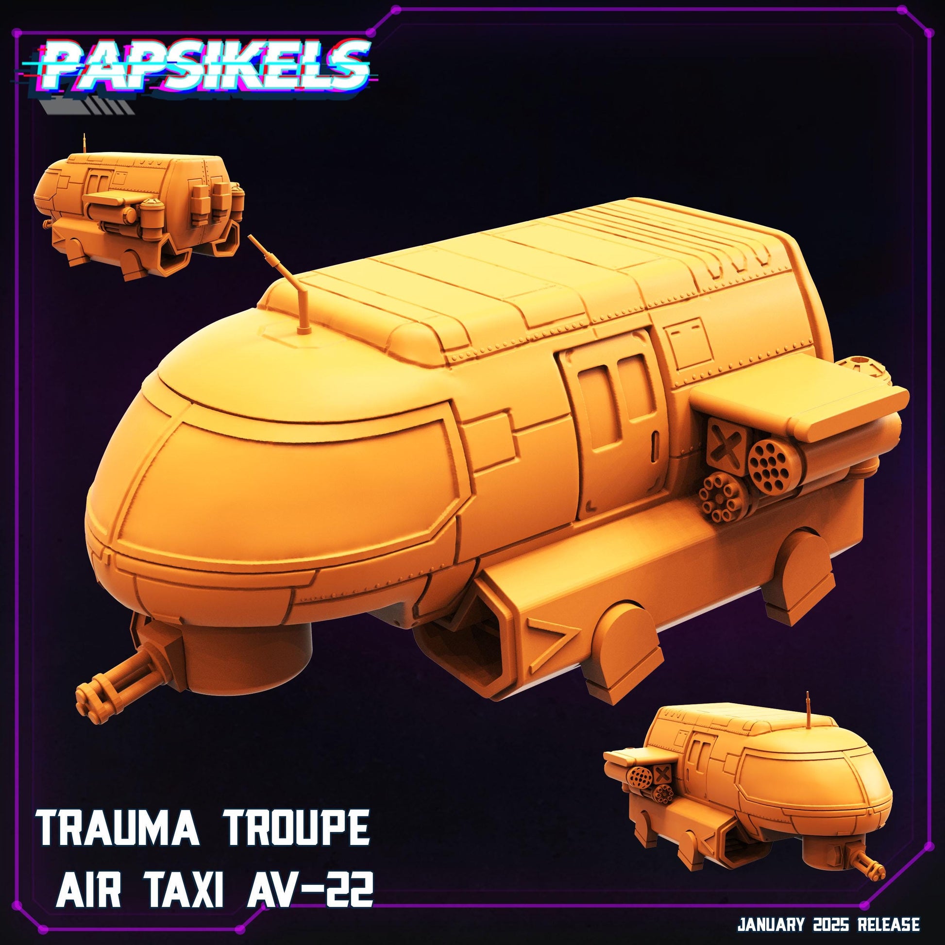 Air Taxi - 3D Printed Miniature - Sci-fi Miniature - Tabletop Miniature - D&D - Papsikel