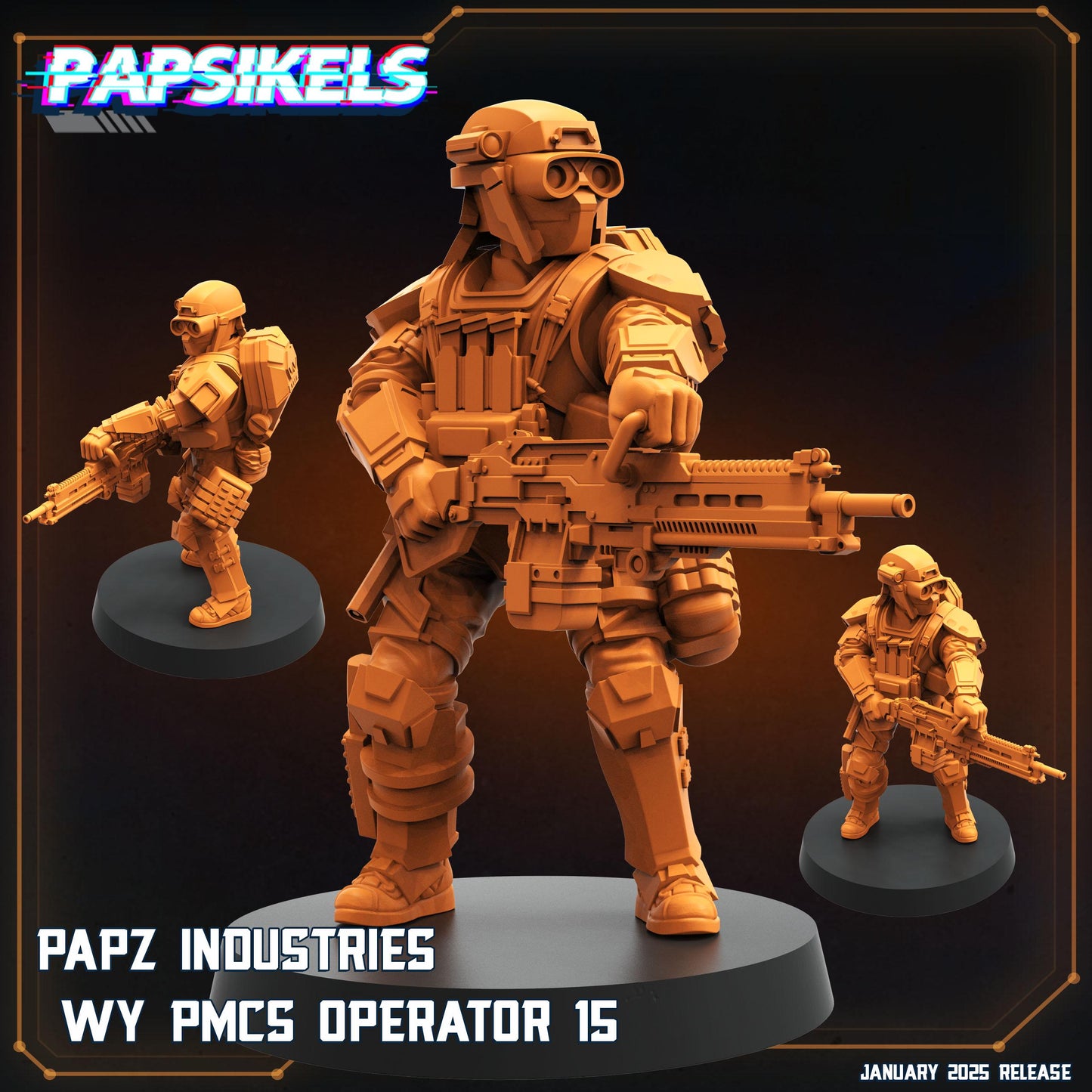 PMCS Operators - 3D Printed Miniature - Sci-fi Miniature - Tabletop Miniature - D&D - Papsikel