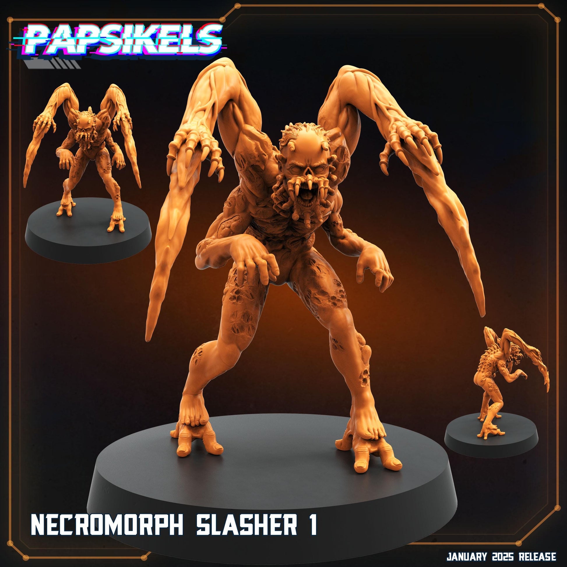 Necromorphs - 3D Printed Miniature - Sci-fi Miniature - Tabletop Miniature - D&D - Papsikel