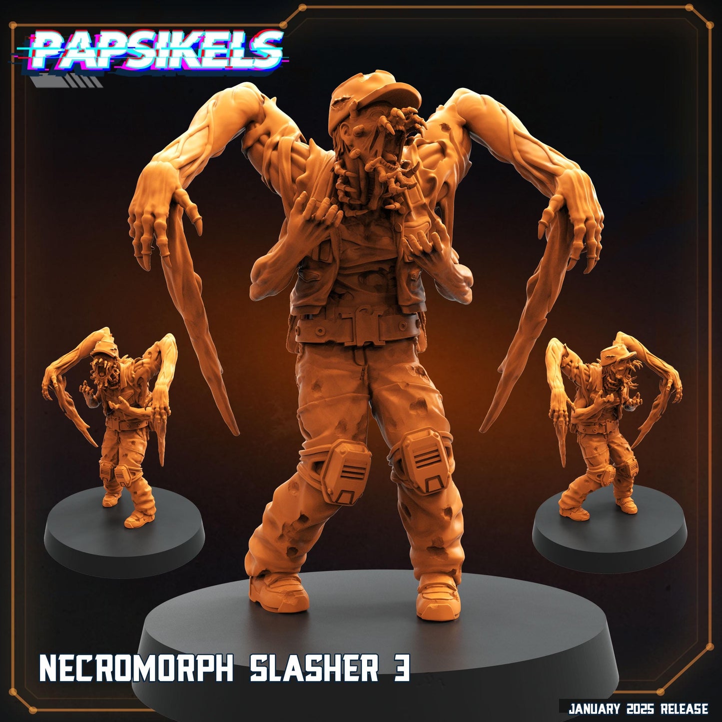 Necromorphs - 3D Printed Miniature - Sci-fi Miniature - Tabletop Miniature - D&D - Papsikel