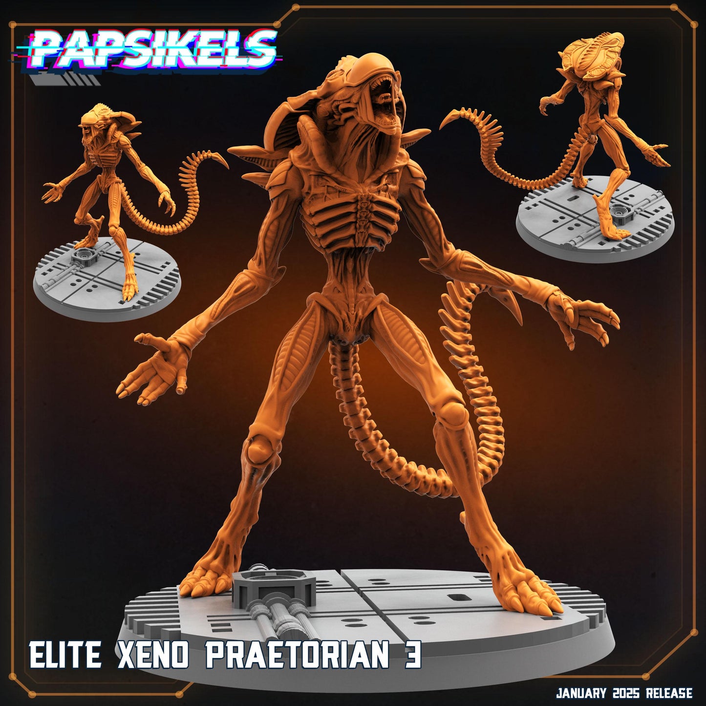 Xeno Pretorian - 3D Printed Miniature - Sci-fi Miniature - Tabletop Miniature - D&D - Papsikel