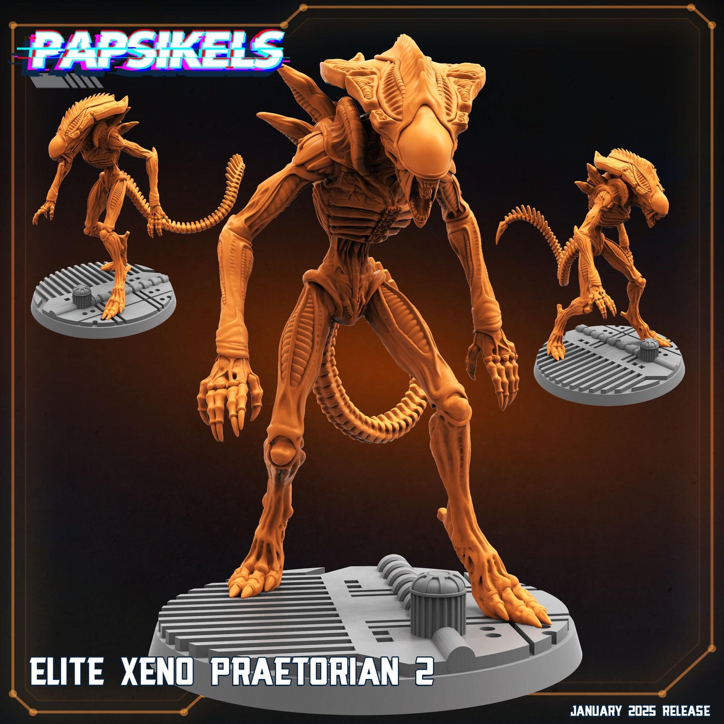 Xeno Pretorian - 3D Printed Miniature - Sci-fi Miniature - Tabletop Miniature - D&D - Papsikel