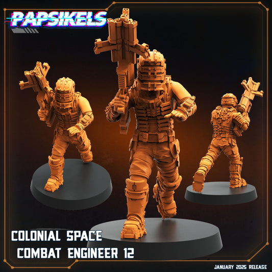 Combat space engineer - 3D Printed Miniature - Sci-fi Miniature - Tabletop Miniature - D&D - Papsikel