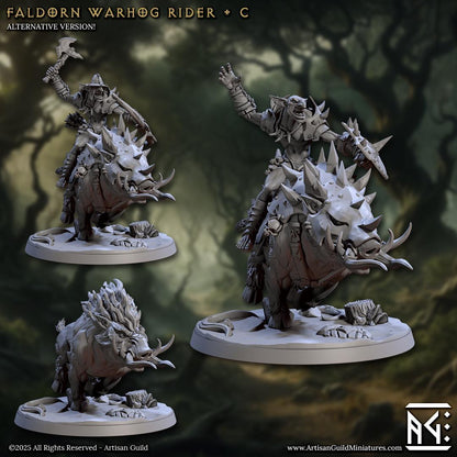 Faldorn Warhogs - 3D Printed Miniature - Fantasy Miniature -Tabletop Miniature - Tabletop Miniature - D&D - Artisan Guild DnD