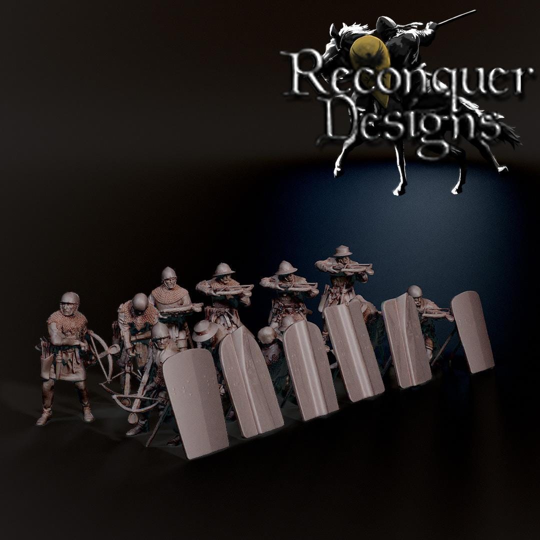 Heavy Crossbowmen - Resin Miniature - Tabletop miniature - Medieval Miniature