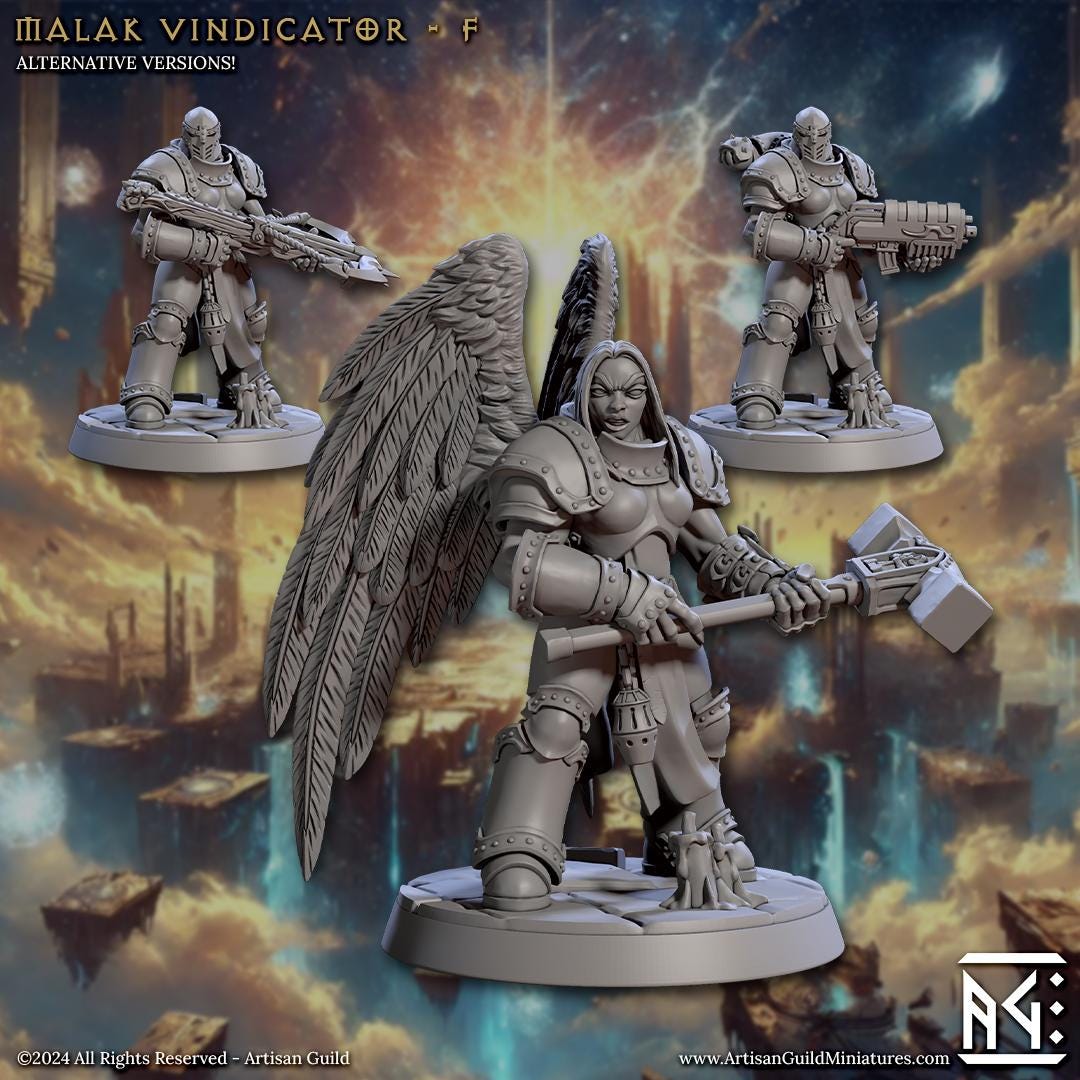 Malak Vendicators - 3D Printed Miniature - Fantasy Miniature -Tabletop Miniature - Tabletop Miniature - D&D - Artisan Guild DnD