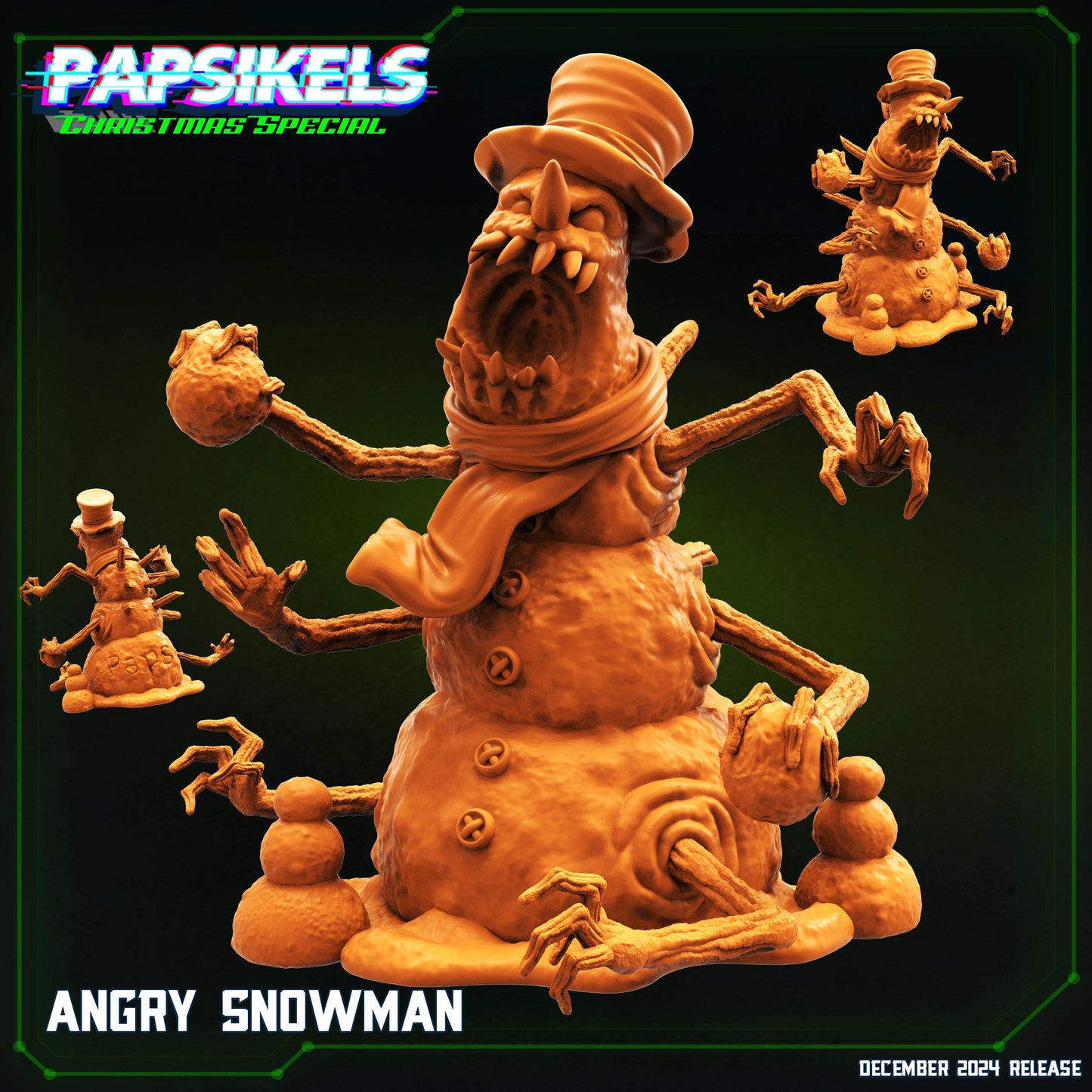Angry snowman -  Resin Miniature - Tabletop  miniature - Fantasy Miniature - 32mm - D&D -  Sci-fi Miniature - Papsikel