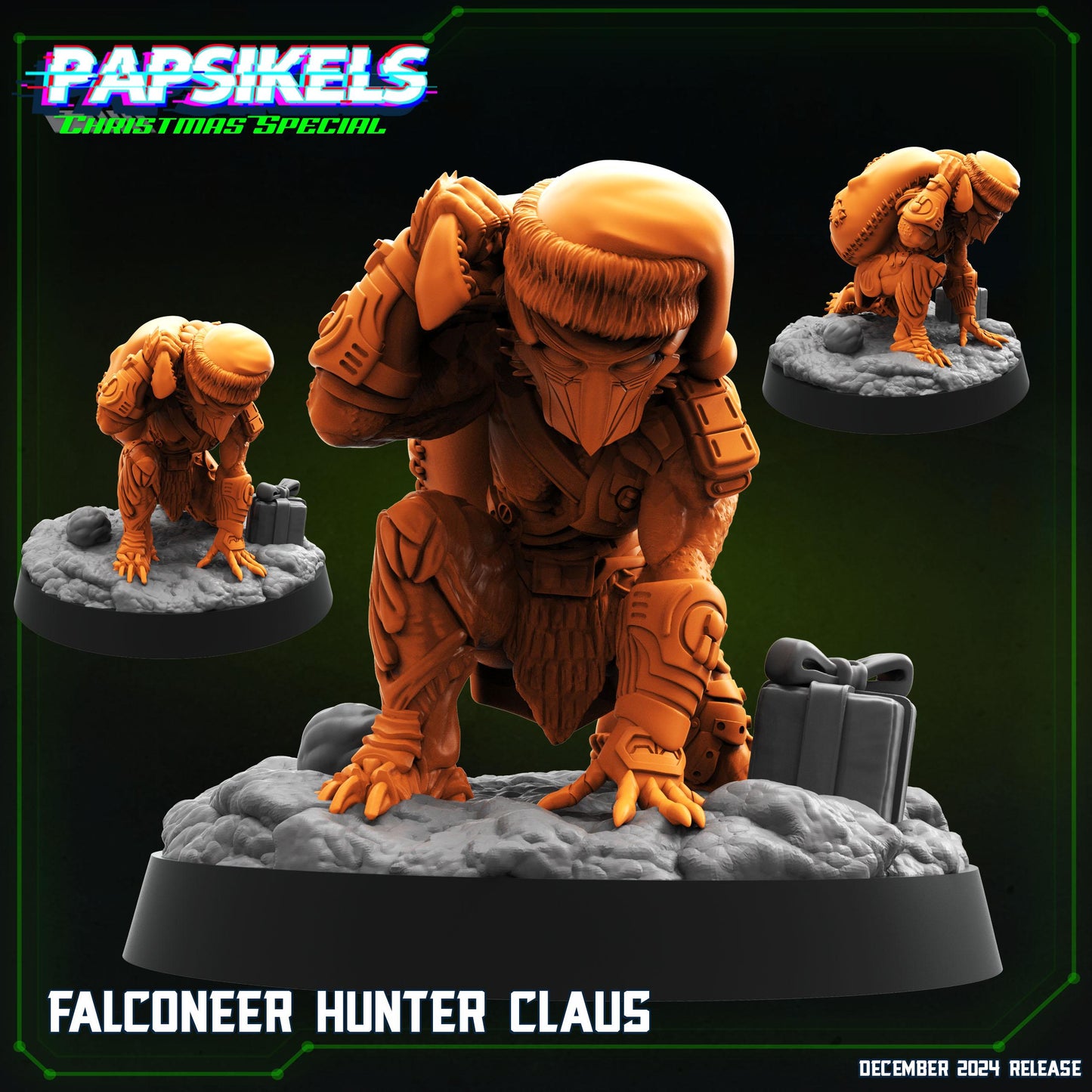 Falconer Hunter Claus -  Resin Miniature - Tabletop  miniature - Fantasy Miniature - 32mm - D&D -  Sci-fi Miniature - Papsikel