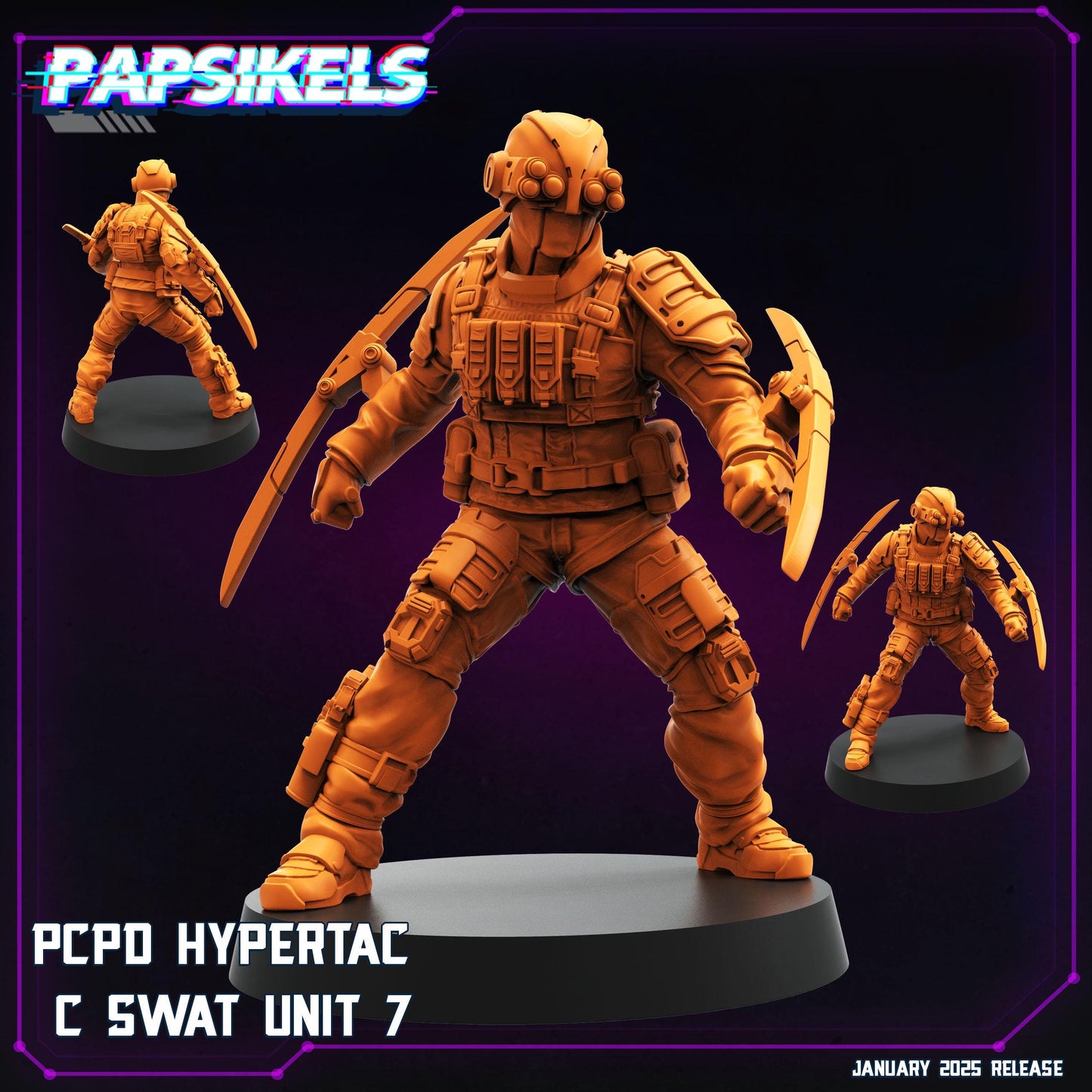 PCPD Hypertac - 3D Printed Miniature - Sci-fi Miniature - Tabletop Miniature - D&D - Papsikel
