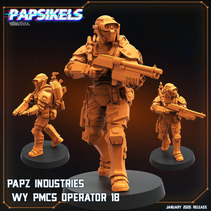 PMCS Operators - 3D Printed Miniature - Sci-fi Miniature - Tabletop Miniature - D&D - Papsikel